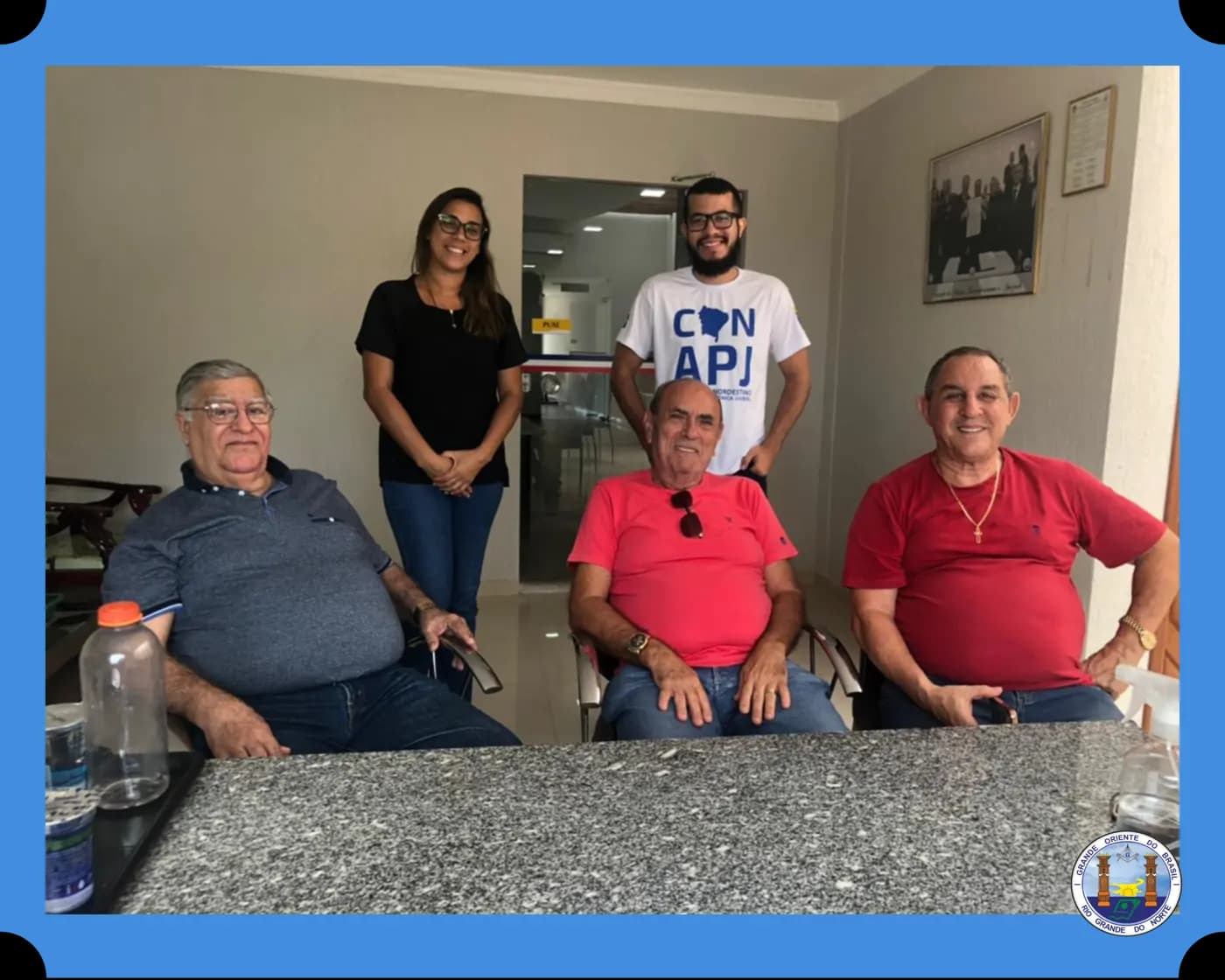 Registro fotográfico: Visita de Comitiva da ARLS Evolução 2ª ao Grão-Mestrado