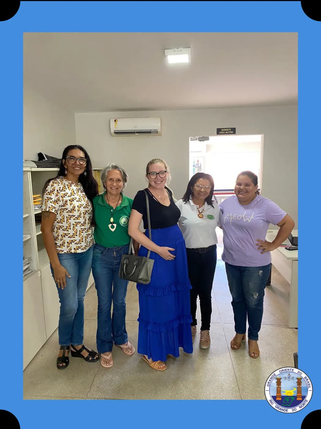 Registro fotográfico: Visita do V.M. Erasmo Filho e da Fraterna Monique Escóssia à Sede do GOB-RN