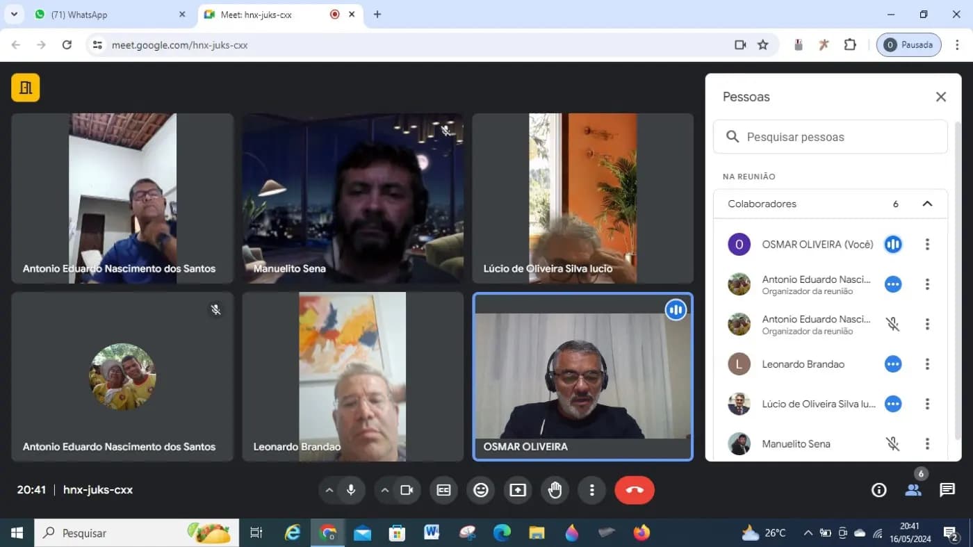 Registro fotográfico: 1ª REUNIÃO VIRTUAL PARA TRATATIVAS DE IMPLANTAÇÃO DE ELEIÇÕES VIRTUAIS NO GRANDE ORIENTE DO BRASIL – RIO GRANDE DO NORTE (GOB/RN).