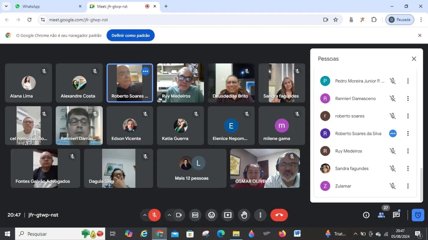 Registro fotográfico: 2ª REUNIÃO VIRTUAL DE PLANEJAMENTO PARA A AÇÃO FILANTRÓPICA ESTADUAL COORDENADA PELO GOB/RN, A SER REALIZADA NO DIA 31/08/2024 – CAMPANHA ABRIGO SOLIDÁRIO.