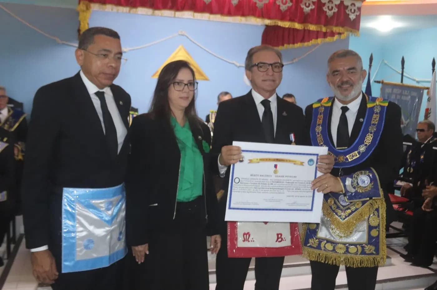 Registro fotográfico: SESSÃO MAGNA PÚBLICA EM CONJUNTO DAS TRÊS POTÊNCIAS MAÇÔNICAS REGULARES DO RIO GRANDE DO NORTE (GOB/RN, GLERN E GORN), ALUSIVA AO DIA DO MAÇOM/2024.
