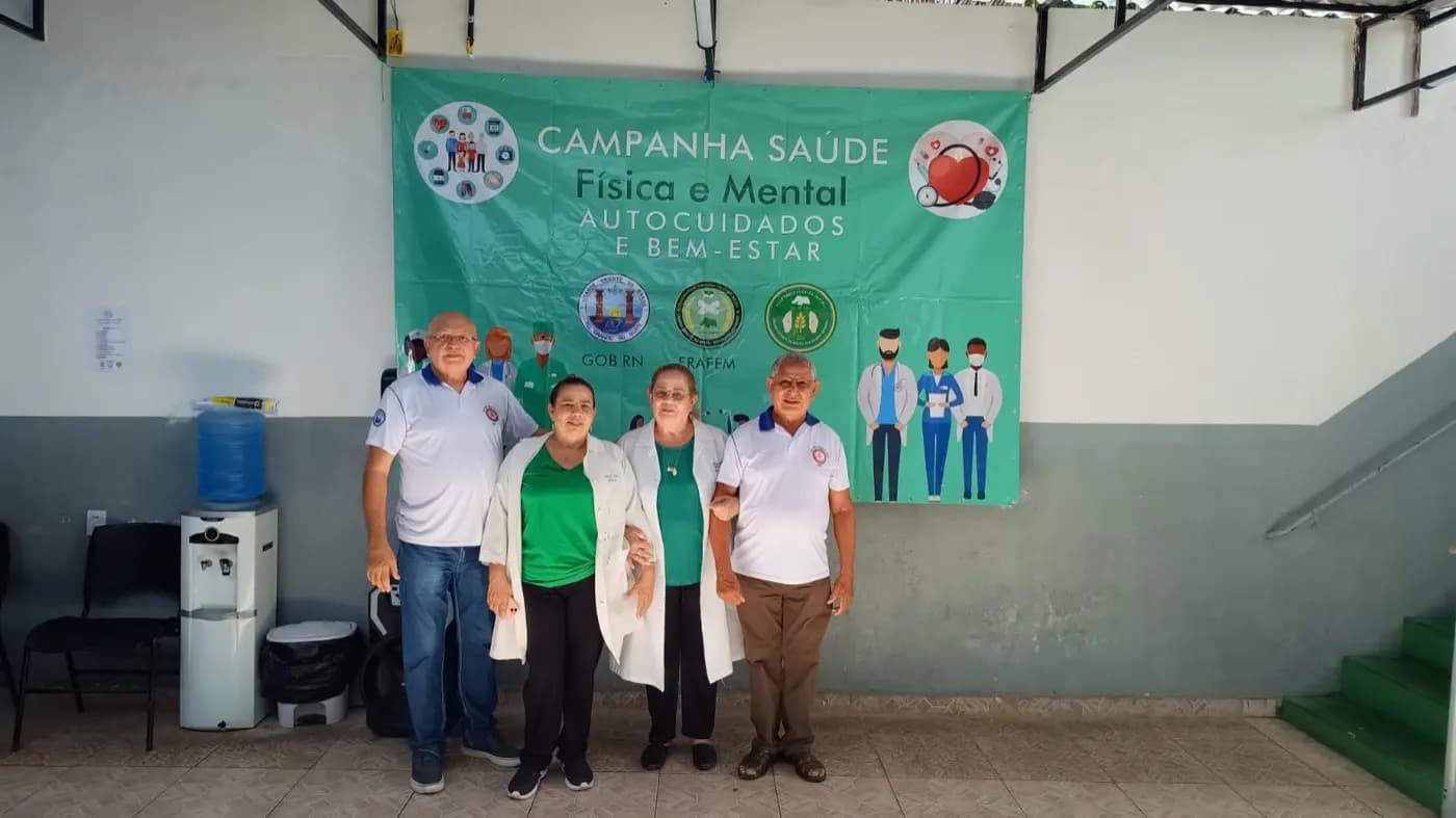 Registro fotográfico: AÇÃO FILANTRÓPICA ESTADUAL COORDENADA PELO GOB/RN, REALIZADA NO DIA 26/04/2025 – CAMPANHA SAÚDE FÍSICA E MENTAL, AUTOCUIDADOS E BEM-ESTAR.