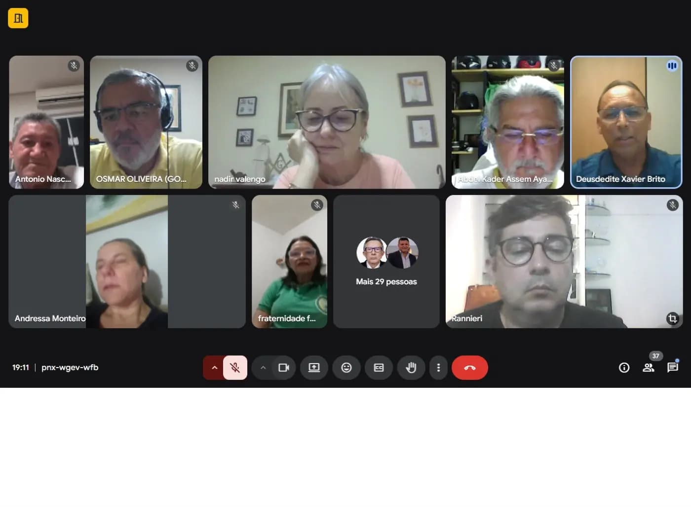 Registro fotográfico: 2ª REUNIÃO VIRTUAL DE PLANEJAMENTO PARA A AÇÃO FILANTRÓPICA CONJUNTA (GOB-RN, GOB-CE, GOB-PB, GOB-AL e GOB-PE) – CAMPANHA NATAL DO ACOLHIMENTO/2025.