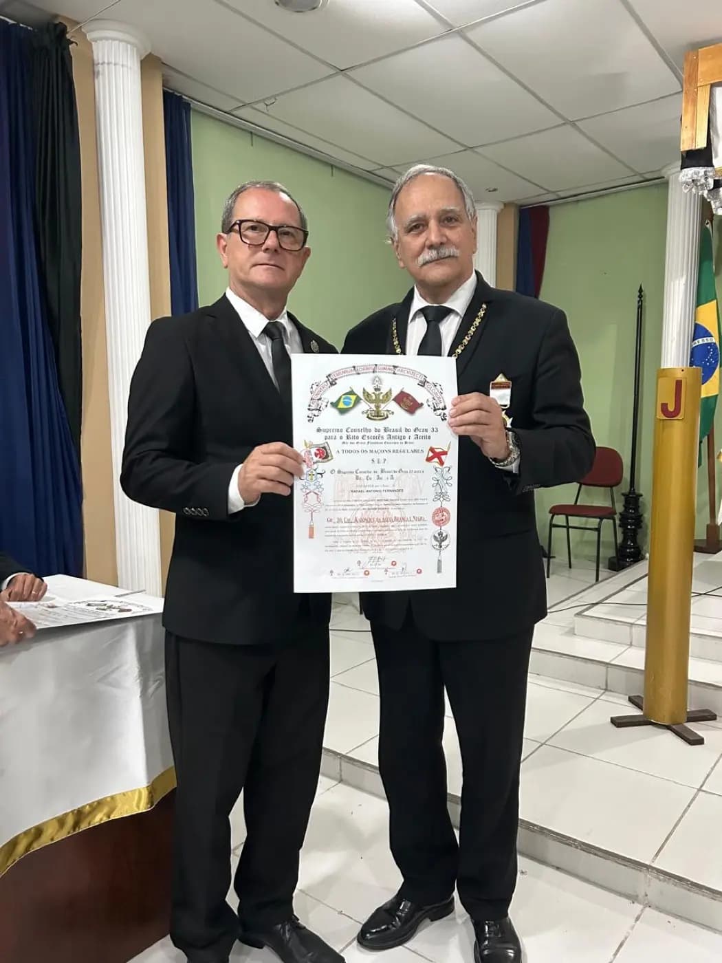 Registro fotográfico: CONSISTÓRIO 9 – DA DELEGACIA LITÚRGICA DO RIO GRANDE DO NORTE 10.1 – SUPREMO CONSELHO DO BRASIL DO GRAU 33 PARA O RITO ESCOCÊS ANTIGO E ACEITO – SESSÃO DE ELEVAÇÃO AO GRAU 31.