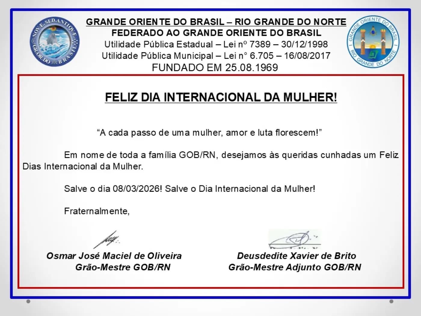 Registro fotográfico: DIA INTERNACIONAL DA MULHER