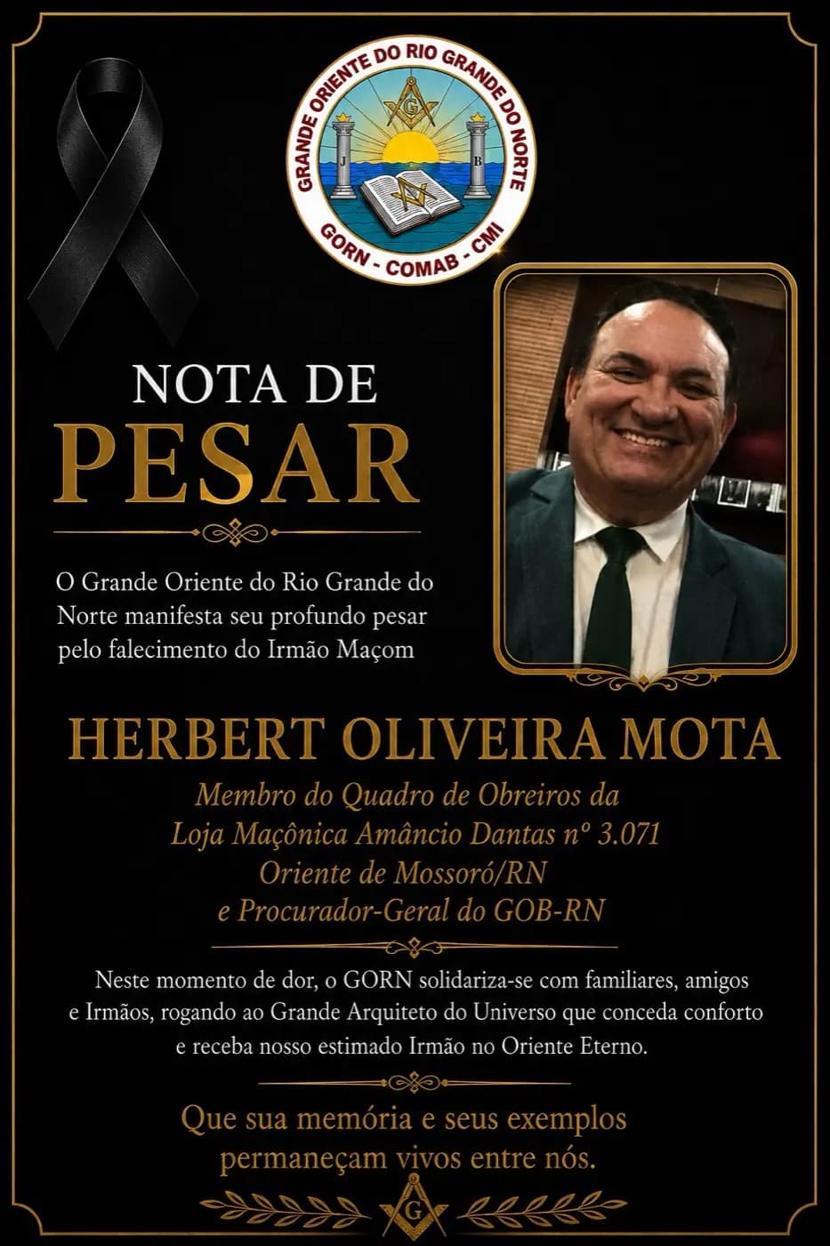 Registro fotográfico: NOTA DE PESAR