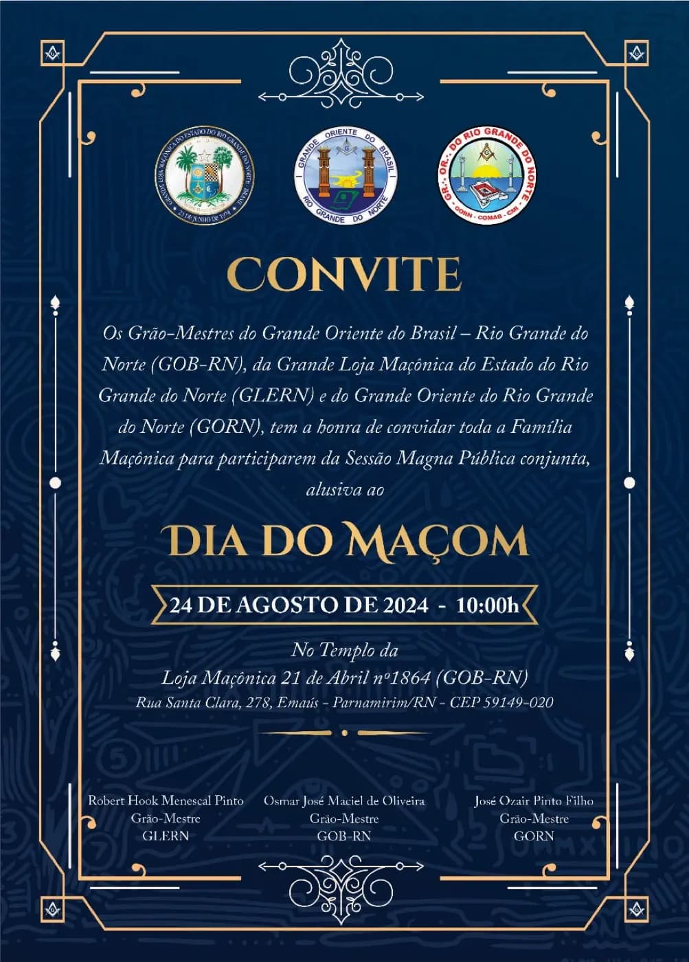 Registro fotográfico: CONVITE DIA DO MAÇOM
