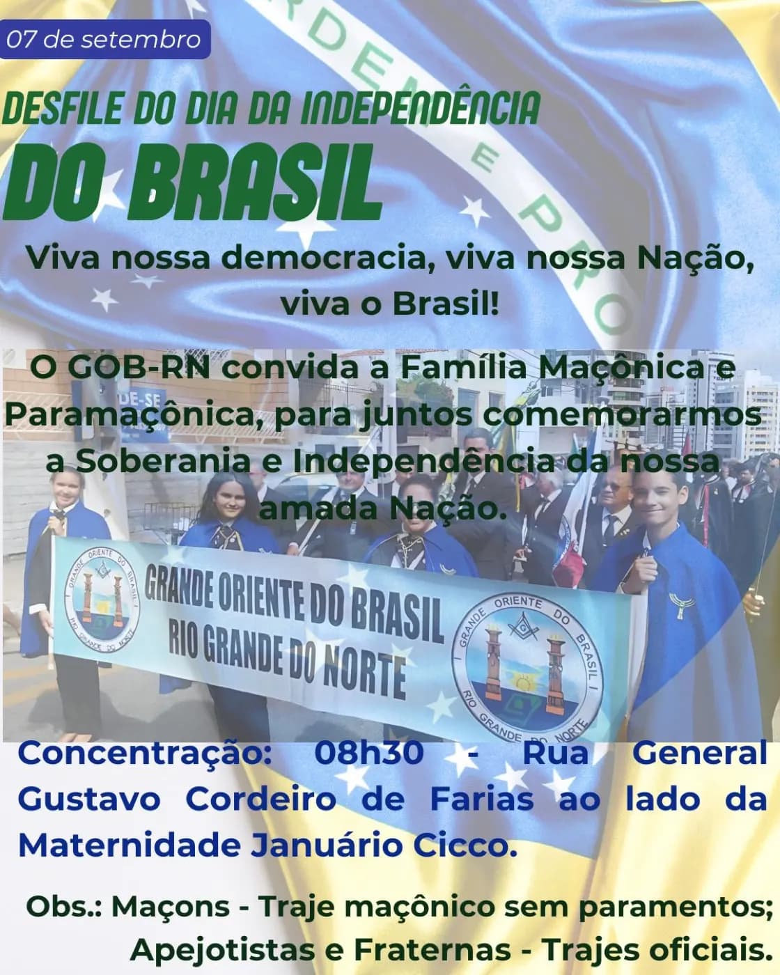 Registro fotográfico: GOB-RN CONVITE para o Dia 7 de Setembro
